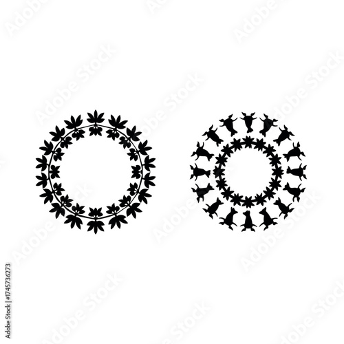 vector illustration of a set of floral elements