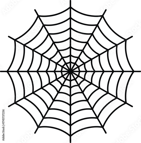Intricate spiderweb design element isolated on transparent background silhouette