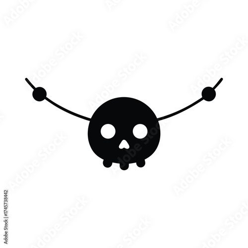 halloween skull garland vector