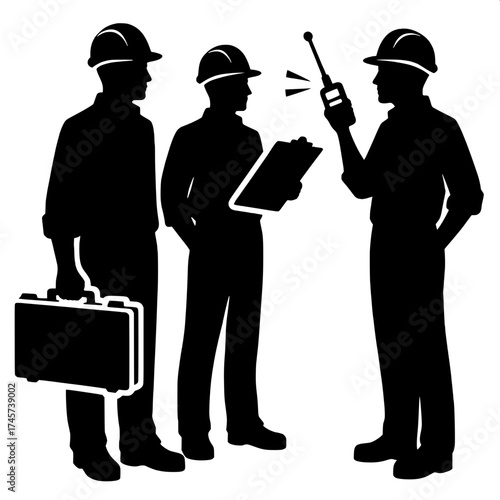 Engineer Holding Clipboard and Walkie Talkie
