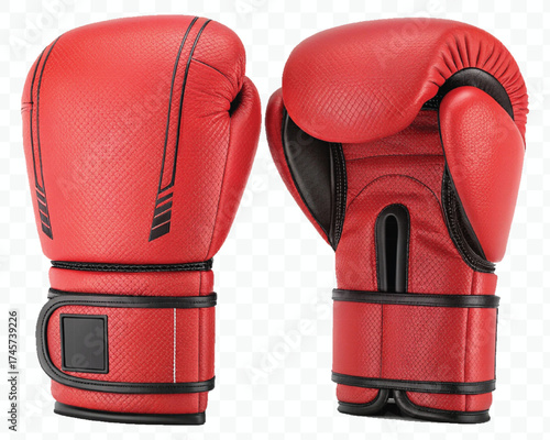 realistic 3d boxing gloves front and back with black view in different color style isolated on transparent background