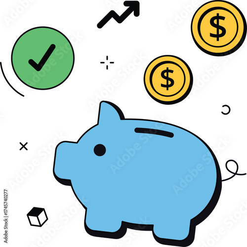 Piggy Bank Savings Illustration