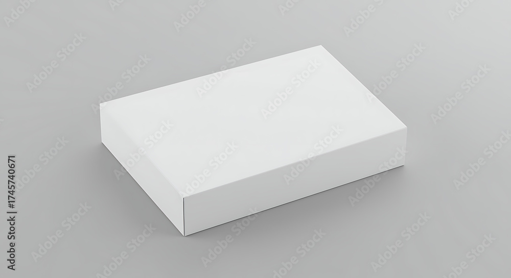Fototapeta premium A set of four blank white cube boxes isolated on a white background for product packaging mockups and design templates