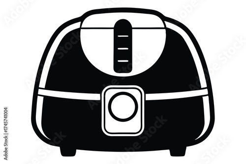Black and White Foot Spa Machine Illustration with Circular Button and Gauge