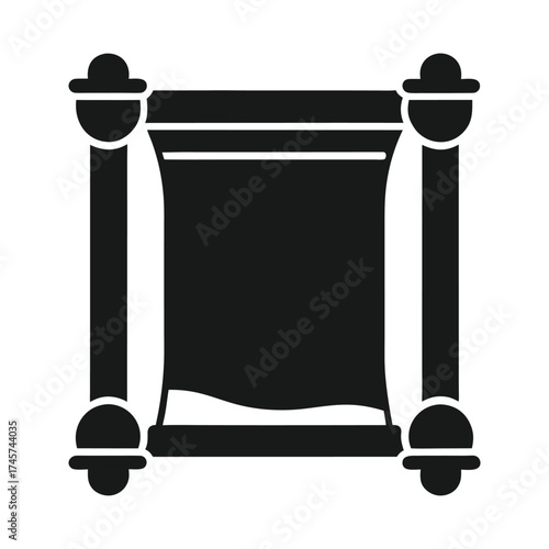 Ancient scroll parchment silhouette icon