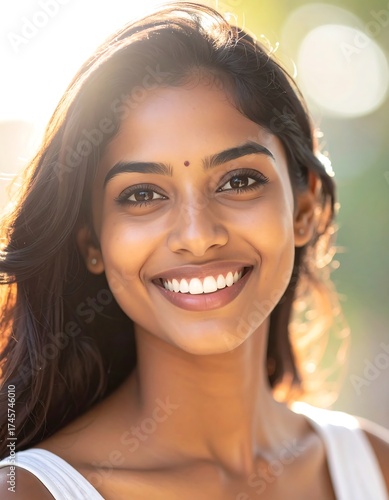 Portrait of a smiling woman with perfect teeth