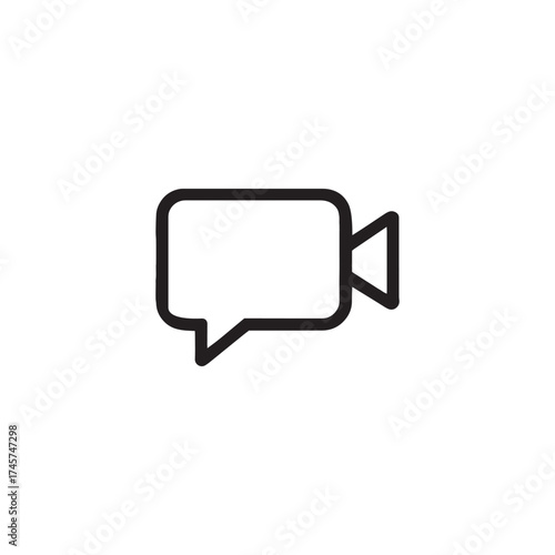 Vector art of chat bubble icon with video camera symbol