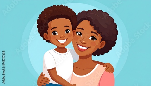 Happy mother and son portrait