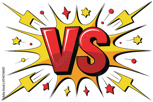 Versus comic style speech bubble isolated on white background