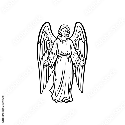 Angel with wings icon flat vector design.