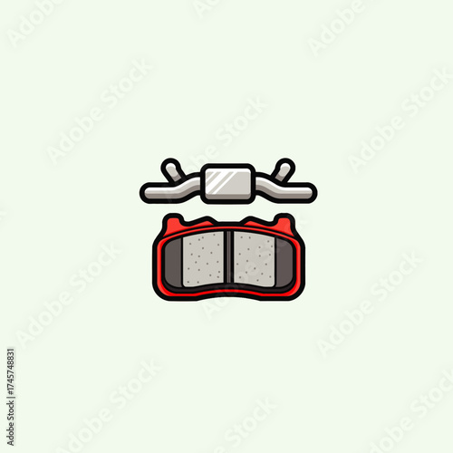 Brake Pad icon flat vector design.