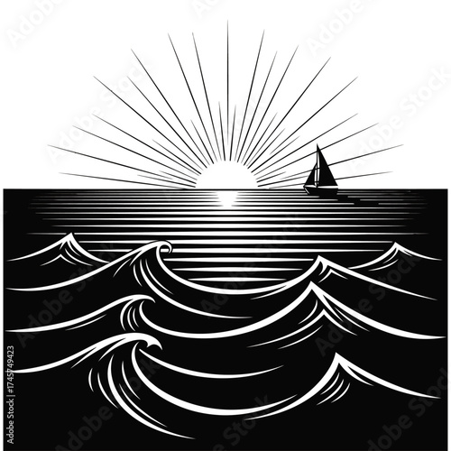 Sun set icon flat vector design.