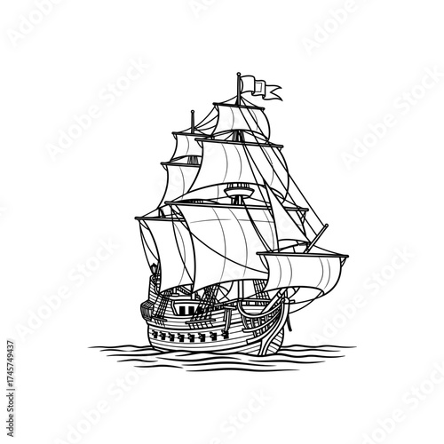 Ship icon flat vector design.