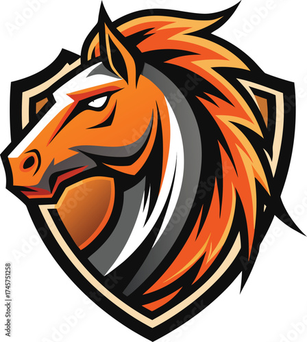 Fierce Orange Horse Head Emblem stallion profile