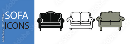 Sofa Vector Icons Bundle 