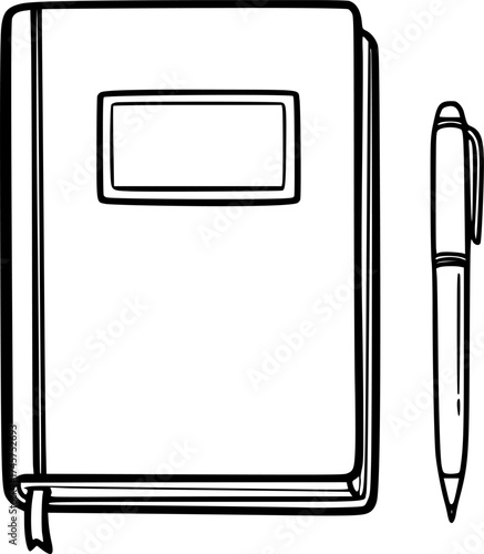  vector illustration of a notebook and a pen