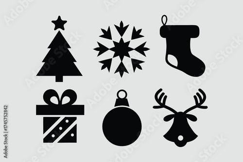  silhouette vector illustration featuring a collection of Christmas.