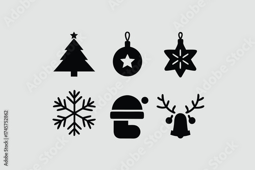  silhouette vector illustration featuring a collection of Christmas.