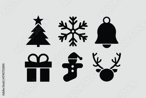  silhouette vector illustration featuring a collection of Christmas.