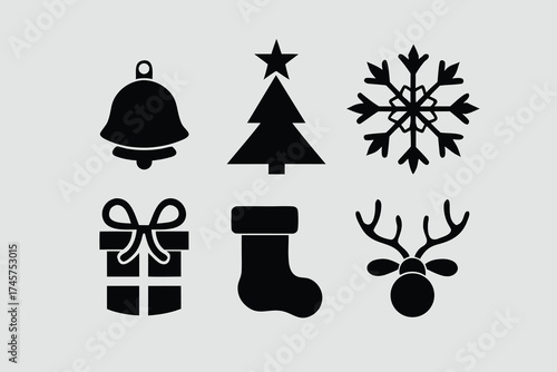  silhouette vector illustration featuring a collection of Christmas.