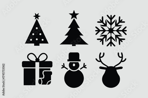  silhouette vector illustration featuring a collection of Christmas.