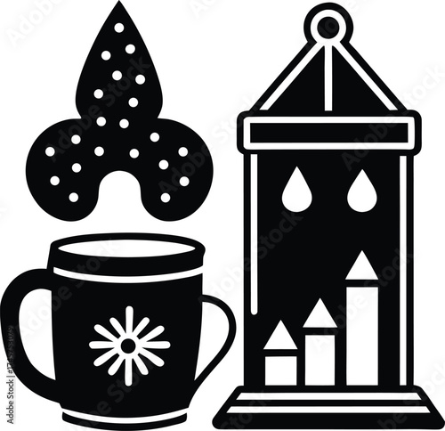 Abstract geometric patterns with vivid colors and dynamic gradients creating visual depth and movement isolated on transparent background