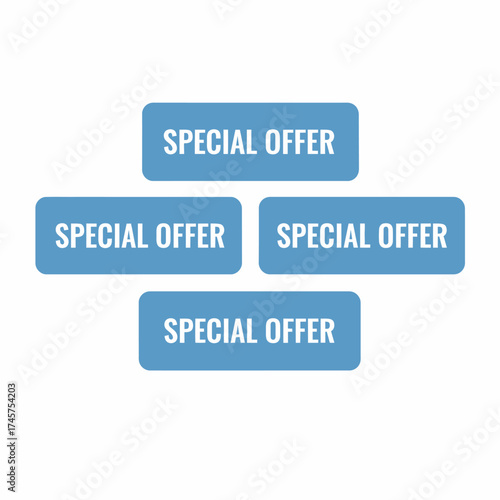 Promotional Stickers 'Special Offer' Rectangle Badges for Marketing Campaigns