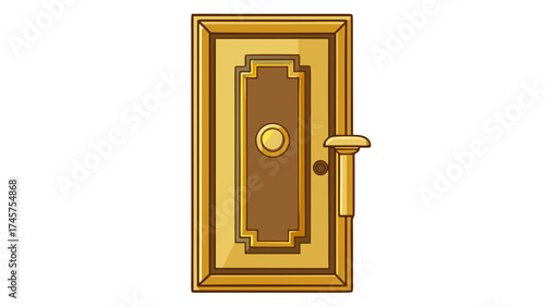 golden door with a keyhole