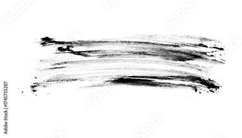 Set of four black brush strokes. Hand drawn ink spots isolated on white background. grunge brush strokes bundle on black. Vector illustration