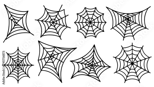 Halloween spider web isolated on transparent background