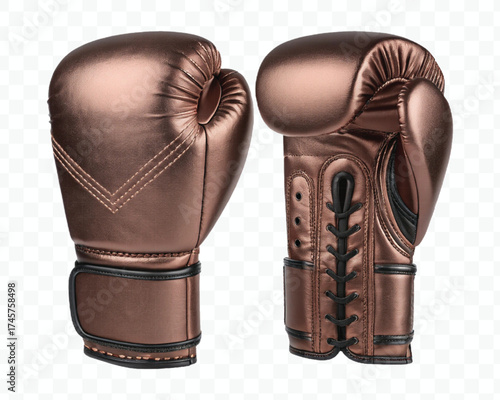 realistic 3d boxing gloves front and back with black view in different color style isolated on transparent background
