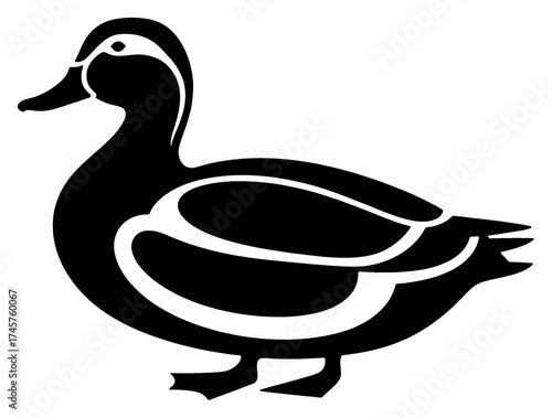 Outline Duck Vector Logo Transparent Image