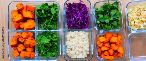 Healthy Meal Prep: Colorful and Nutritious Containers for Balanced Diet Planning