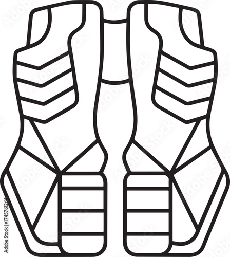 goalie pads outline vector illustration line art