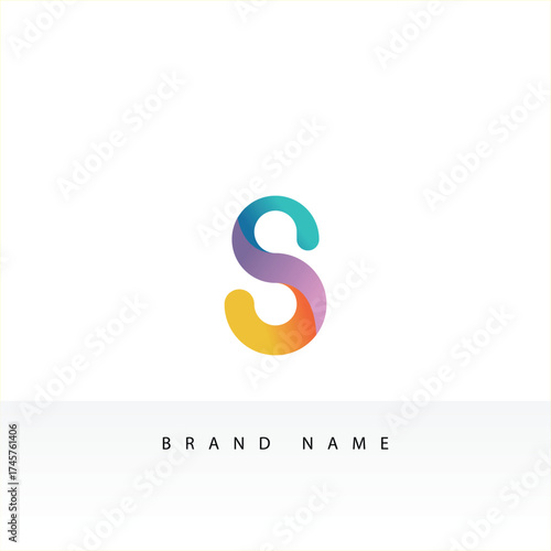 S lettermark logo template design
