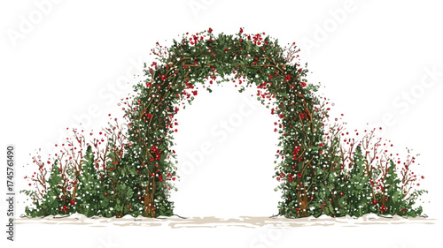 Festive Christmas Archway Entrance Decor: Holiday Gateway Xmas Image