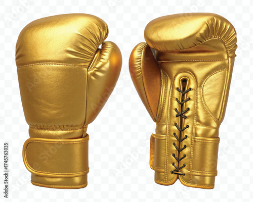 realistic 3d boxing gloves front and back with black view in different color style isolated on transparent background