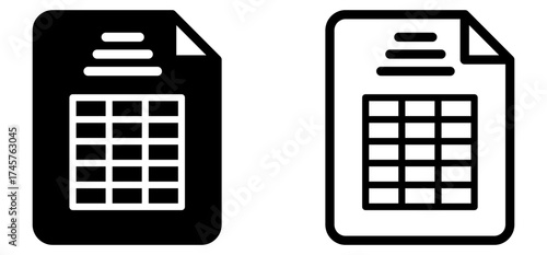 "Spreadsheet Icon with Paper Clip Attachment"