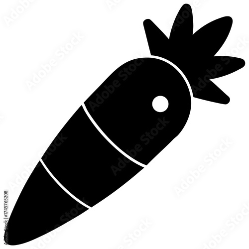 Carrot icon this simple yet striking design captures the essence of a fresh, healthy vegetable in a clean and modern style