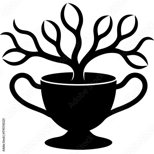 Plant in a cup icon this design symbolizes growth, nurturing, and the beauty of nature contained within a simple cup
