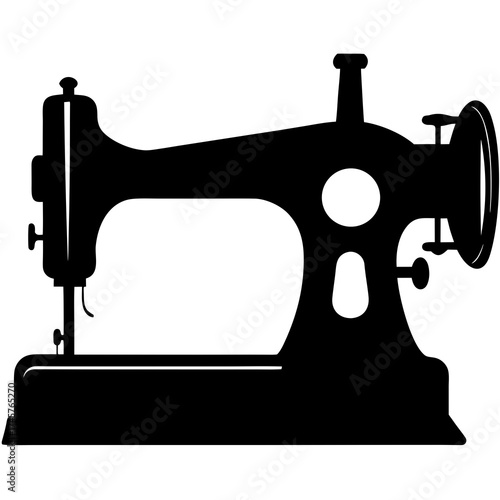 Silhouette of a vintage sewing machine, this classic design is perfect for sewing enthusiasts and adds a touch of nostalgia to any project