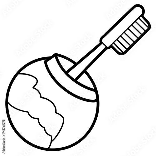 Toothbrush in a glass, representing dental hygiene, oral care, and healthy habits, suitable for healthrelated content, dental clinics, or hygiene products