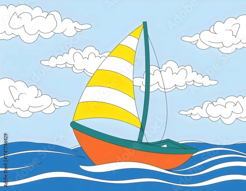 A sailboat in the ocean sky