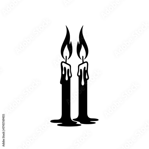Vector art of two lit candles