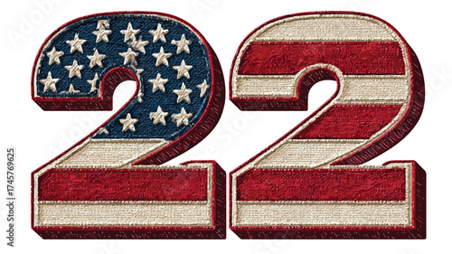Patriotic Number Two: American History Symbols Heritage Design