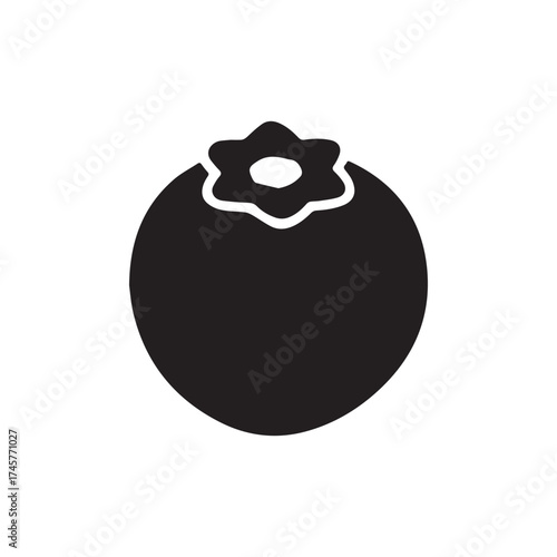 Silhouette blueberry minimalist fruit simple berry icon vector illustration
