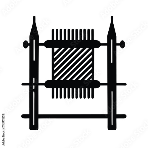 African Textile Loom Craft Icon