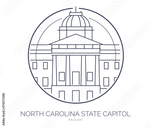 The North Carolina State Capitol - Raleigh - Stock Illustration
