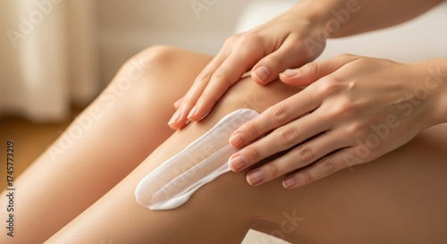 Wallpaper Mural Applying Moisturizing Cream to the Leg Skincare Routine for Healthy and Hydrated Skin Torontodigital.ca