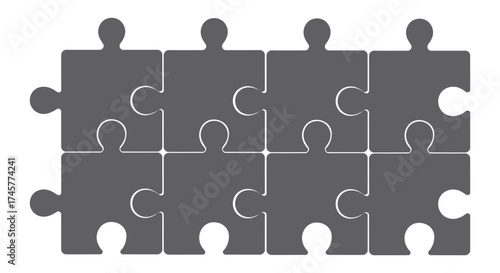 Puzzle Pieces Symbolizing Problem Solving Solution Concept Illustration in Vector